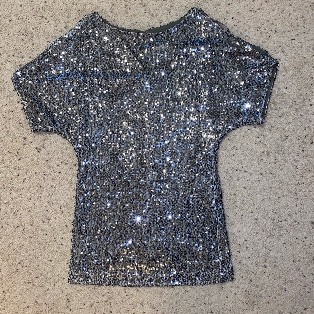 Silver sequin party dress